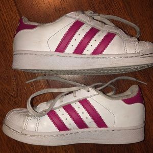 Adidas Pink Stripe Superstar Sneakers